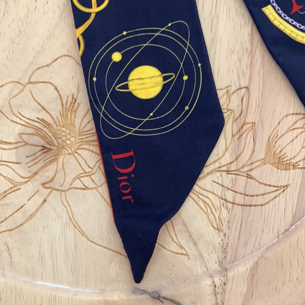 Dior Print Silk Skinny Scarf